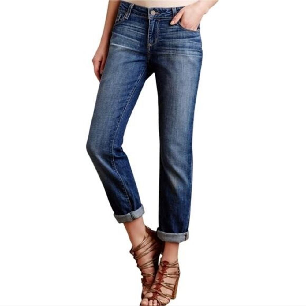 Paige Jimmy Jimmy Boyfriend Stretch Comfy Dark Wash Skinny Jeans Size 31